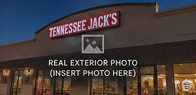 The Tennessee Jack's storefront at dusk