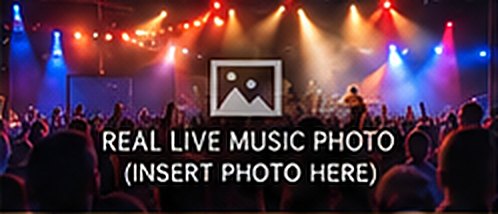 Band on stage under colored lights